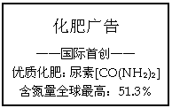 ı: ʹ
״
ʻʣ[CO(NH2)2]
ȫߣ51.3%
