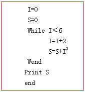 ı: I=0
 S=0
 While I6
 I=I+2
 S=S+I2
Wend 
Print S
end
