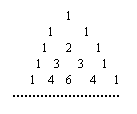 ı: 1
1 1
1 2 1
1 3 3 1
 1 4 6 4 1

