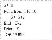 ı: S0
For I from 1 to 10
 SS+i
End For
Print S
19⣩
