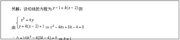 文本框: 另解:设切线的方程为 则
由
令