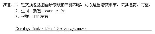 ı: ע⣺1ͼֵҪݣʵϸڣʹᡢ
 2ʣƿcork n. / v. 
 3120

 One dayJack and his father thought out. 

