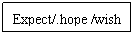 ı: Expect/.hope /wish