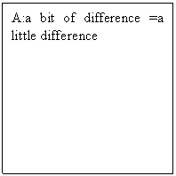 ı: A:a bit of difference =a little difference